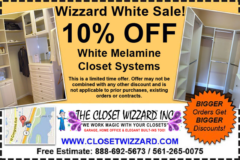 White Melamine Closet Sale