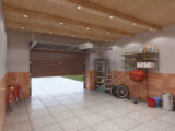 Garage,Interior,With,Open,Door,,3d,Illustration